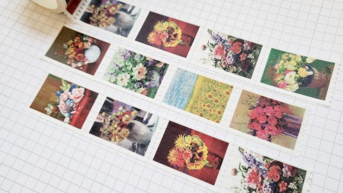 Washi Tape Briefmarken Blumen